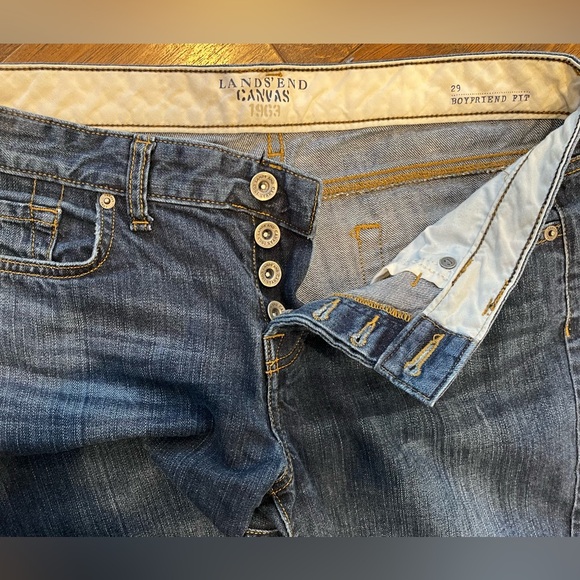 Lands’ End Canvas 1963 Boyfriend Fit Button Fly Cuffed Jeans - Picture 3 of 3